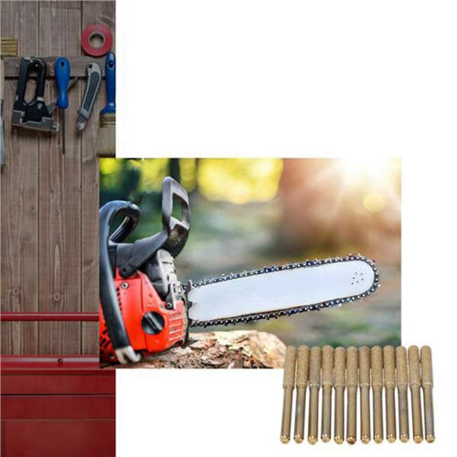24PCS Diamond Coated Cylindrical Burr 5.5mm Chainsaw Sharpener Stone File Chain Saw Sharpening Carving Grinding Tools 2