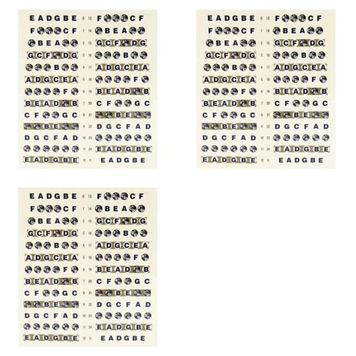 3X Guitar Fretboard Note Decals Fingerboard Frets Map Sticker for Beginner Learner Practice Fit 6 Strings(Guitar-Black)