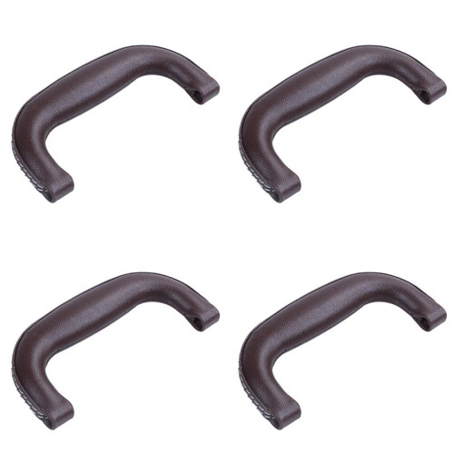 4X Brown Leather Guitar Musical Instrument Box Luggage Toolbox Trolley Case Handle 1