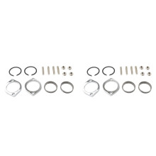 2X Exhaust Flange Install Kit Flanges Gaskets C-Clips Nuts Washers for Softail Sportster Dyna Touring 30-0205