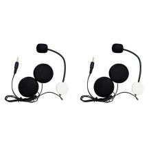 2X Motorcycle Helmets Intercom Mic Headset 2 Speakers 32Ω Microphone for Half-Motorcycle Helmet Straight Plug