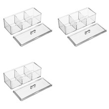 3X Acrylic Tea Container Storage Box Used in Kitchen Cabinet and Pantry Holder for Tea Bags, Packets