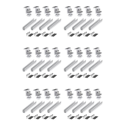 24X Solar Panel Mount Bracket Photovoltaic Panel Rail Solar Panel Mount Fastening Module with Mid 30mm