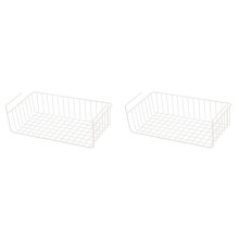 2PC Metal Kitchen Organizer Shelf Under Table Hanging Net Basket Multifunctional Book Storage Rack Home Offices A