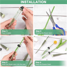 200er-Pack Blumenwasserröhrchen, 4 Zoll/10 cm Große Blumenröhrchen Aus Kunststoff mit Gummikappen für Blumen