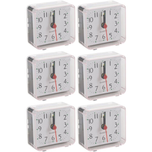 6PCS Portable Cute  Cartoon Multi-Function Table Clocks(White)