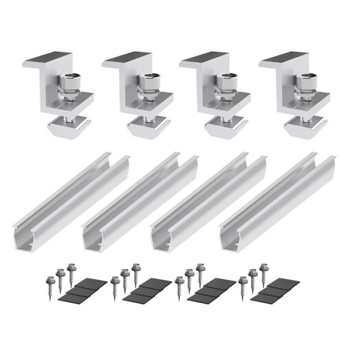 24X Solar Panel Mount Bracket Photovoltaic Panel Rail Solar Panel Mount Fastening Module with Mid 30mm 1