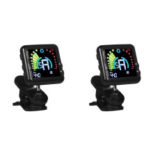 2X Gitarren-Stimmgerät, Wiederaufladbar, Clip--Tuner mit LCD-Farbdisplay mit Gitarren-, Ukulele-, Violin- und Chromatischen Stimmmodi