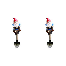 2X Garden Gnomes Decorations for Yard, Funny Outdoor Statue Gift, Naughty Knome Standing  A Shovel, Home Sculptures