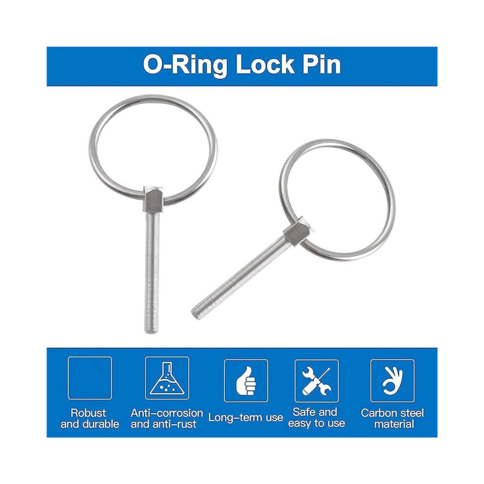 Lynch Pin, 16Pcs Dia 4.5Mm 316 Stainless Steel Round Safety Pins Trailer Lock Pin Retaining Pins Lynch Pin Fasteners 6032467418290