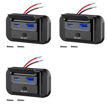 3X Double Charge Rapide USB QC3.0 et PD3.0 RV Prise USB Chargeur USB 12 V Port USB de Voiture Accessoires de Prise de Courant USB 12 V