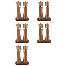 5X Salt and Pepper Mill Set with Mill Coaster, Adjustable Ceramic Grinder, Salt Mill, Stainless Steel Grinder