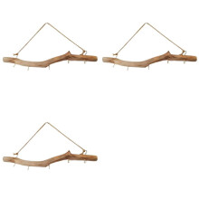 3X Wooden Hook Driftwood Hook Vintage Decor Supplies Easy to Use Branch Hanger Holder for Entryway Small Item Closet