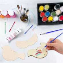 24 Pack 3D Bird Wind Chime Kit for Kids,DIY Paint and Build Wooden Animal Crafts Set Birthday Gifts for Girls/Boys