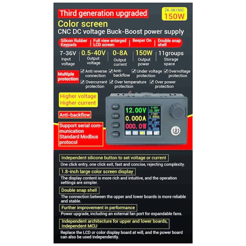 2X New SK150C 40V8A 150W High Power Buck-Boost CNC Power Supply Charging Module Third Generation 2