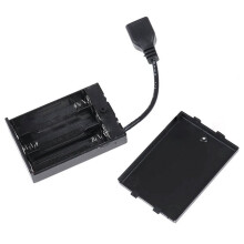 20st 3XAA Batterijhouder met Deksel en Schakelaar Aangesloten op Vrouwelijke USB-Connector Vrouwelijke USB-Aansluiting Batterijhouder