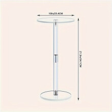 2X Acrylic Transparent Coffee Table Clear Drink Table Small Round End Room Side Table Acrylic Desk Home Decorations