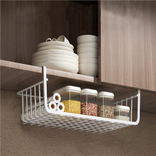 2PC Metal Kitchen Organizer Shelf Under Table Hanging Net Basket Multifunctional Book Storage Rack Home Offices A
