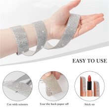 9 Rolls Self Adhesive Crystal Rhinestone Diamond Ribbon - Bling Diamond Stickers Wrap Roll DIY with 2 mm Rhinestones