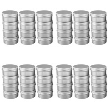 48 Pack 80Ml Tins Containers Tea Aluminum Box Round Metal Lip Balm Balm Storage Box Jar Containers with Screw Cap