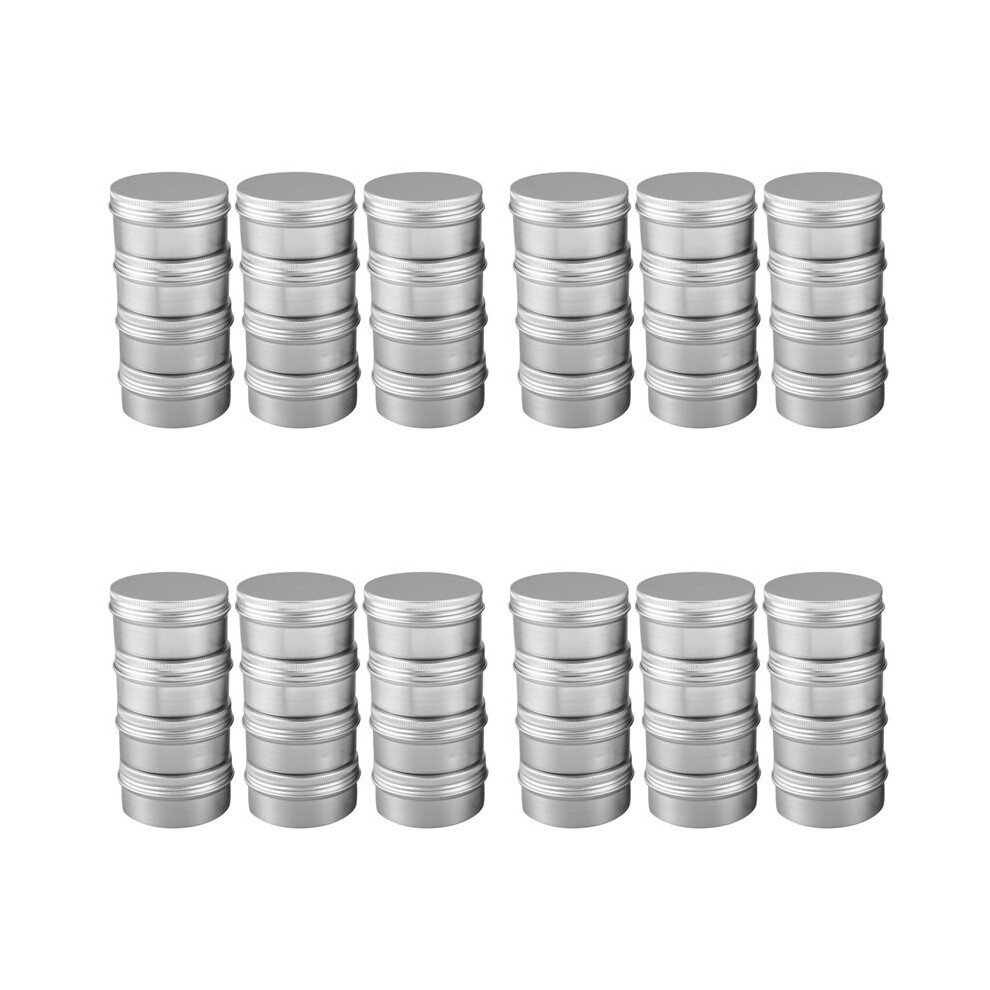 48 Pack 80Ml Tins Containers Tea Aluminum Box Round Metal Lip Balm Balm Storage Box Jar Containers with Screw Cap