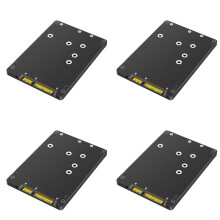 4X 2 i 1 Kombinera M.2 NGFF Key B & MSATA SSD Till 2.5 SATA3-Adapter med SSD-Fodral i Plastkåpa