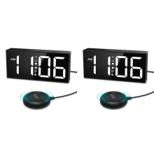 2X Vibrating Alarm Clock 7.5in Large Display LED Clock Loud Alarm Clock with Bed Shaker