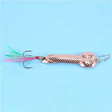 6Pcs Fishing Lures Tackle Hook Dick Spinner Spoon Pike VIB Wobble Tackle Hook(Rose Gold 21g)