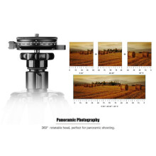 3X Camera Pan Base with Arca Swiss Style Plate, 0.95Cm Screw Aluminum Panoramic Tripod with Bubble Level
