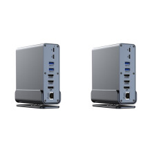2X 15 in 1 USB-C Docking Station 4K HD Vertical Hub with Triple Monitor ,RJ45 1000M,USB 3.0/2.0,PD 3.0,/TF
