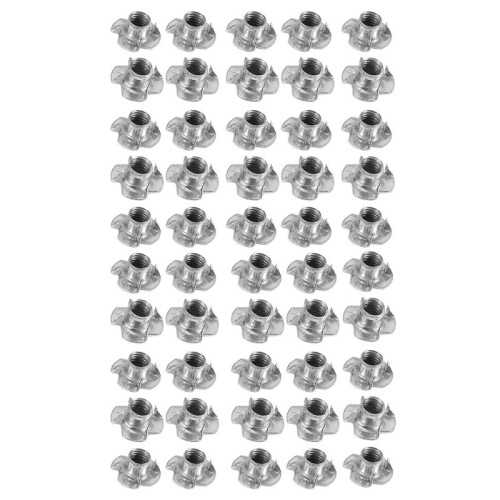 500St M8 Metall Captive T Nuts Pronged Tee Blind Nuts Metriska 2