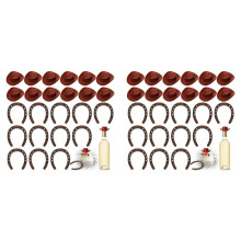 48 Pieces Western Theme Lucky Horseshoe Ornament and  Cowboy Hat Crafts Miniature Horse Shoes Wedding Gift Set