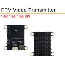 3X 1.4G 1.5G 1.6G 3W VTX 16CH High Power FPV Audio Video Transmitter NTSC/PAL for FPV Long Range RC Drone