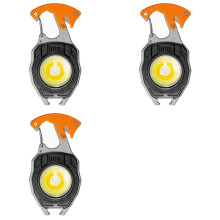 3X Outdoor Portable Keychain Work Light, Multifunctional Waterproof Rechargeable COB Light, Bottle Opener & Screwdrivers