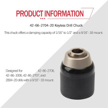 5X 42-66-2704-20 Keyless Drill Chuck for /42-66-2706 42-66-1006 42-66-2707 2804-20,1/16 Inch-1/2
