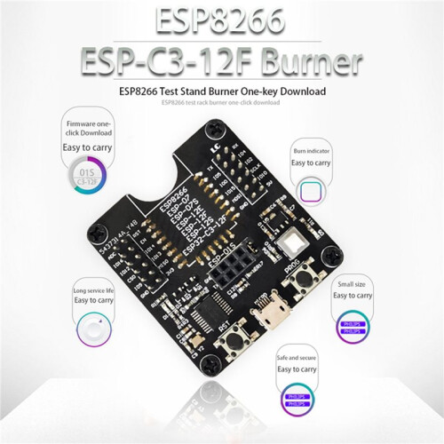 2X ESP8266 Testrek Module Programmeur Ondersteuning ESP-01 01S 12 ESP32-C3-12F Multifunctionele Draagbare Module 2