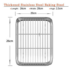 4 Stück 10 Zoll Toaster Back Blech und Rack Set, Kleine Backform Aus Edelstahl mit Kühl Regal, Spülmaschinenfestes Back Blech
