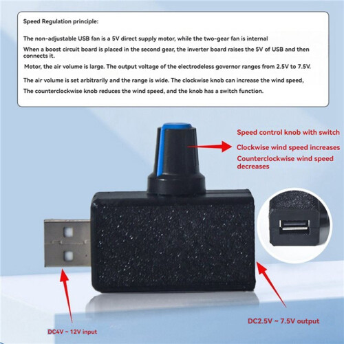 3X 5V USB Fan Speed Controller Voltage Regulation Module Motor Speed Controller USB-A Interface DIY 2