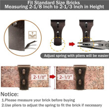 16 Brick Clips for Hanging Brick Hooks Brick Clips for 2-1/4In to 2-3/8In Tall Bricks Metal Brick Hook