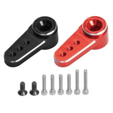 8Pcs Metal 15T Servo Arm Servo Horn Fit ES08MA II Servo for Axial SCX24 1/24 RC Crawler Car Parts,Red + Black