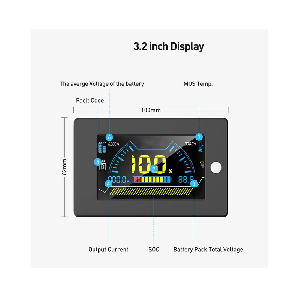 2X Tft Lcd Display Screen 3.2 Inches For All Jikong Bms Voltage Current Soc Temperature Indicator 6031090175907