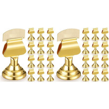 24 Stück Tischkartenhalter Aus Metall, 4,3 cm, Goldfarben, -Platzkartenhalter, Großpackung mit Clips für Hochzeiten, Restaurants,