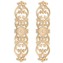 10pièces 30Cmx7Cm Stickers Sculpture sur Bois Coin Sculpté Fleur Décoration de la Maison Armoire Porte Lit Patch Décoratif Onlay Bois Applique