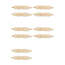 10st 33 cm X 6 cm Hout Gesneden Decal Streep Hoek Applicaties Lange Holle Bloem Frame Meubels Decor Houtsnijwerk Beeldjes