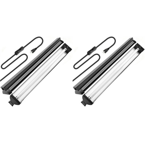 2X Luminária UVB T5 HO para Répteis com Lâmpada UVB 10.0, 24W de Alta Potência, Barra de Luz UVB T5 de 22 Polegadas com Plugue Americano