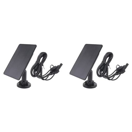 2X 12V/1A 6V/2A Solpanel Micro-USB+Type-C Utomhussolceller Laddare Solpaneler för Säkerhetskamera Hemljussystem 1