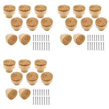24 Pack Boho Rotan Knoppen voor Dressoir Laden Houten Kast Knoppen voor Rieten Decor Boho Rotan Lade Trekt (Natuurlijk)
