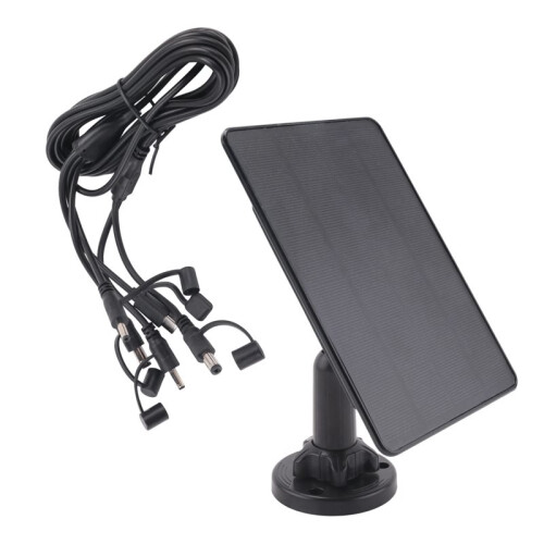 2X 12V/1A 6V/2A Solpanel Micro-USB+Type-C Utomhussolceller Laddare Solpaneler för Säkerhetskamera Hemljussystem 2