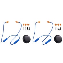 2X Auricolari da Lavoro con Riduzione del Rumore, Tappi per Le Orecchie, Cuffie Wireless con Archetto da Collo e Microfono, Protezione