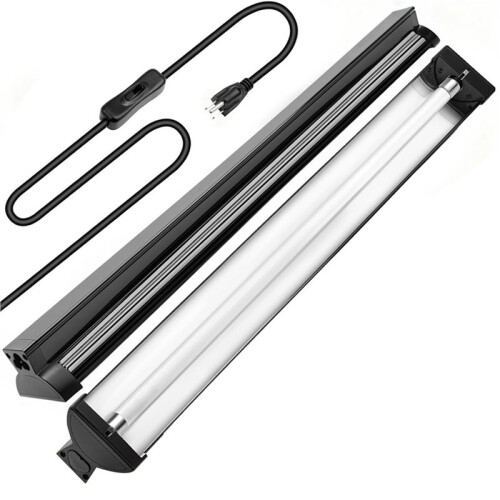 2X Luminária UVB T5 HO para Répteis com Lâmpada UVB 10.0, 24W de Alta Potência, Barra de Luz UVB T5 de 22 Polegadas com Plugue Americano 1